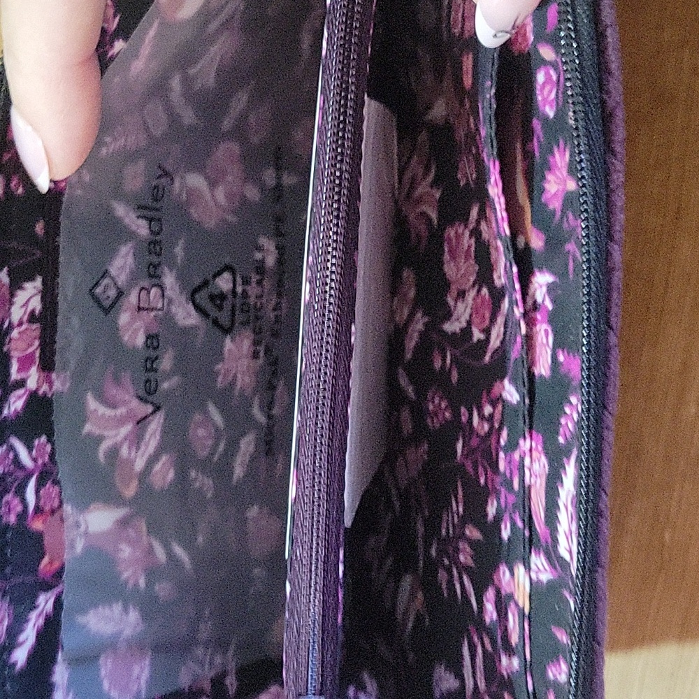 Vera Bradley Quilted Purple Wristlet - Picture 4 of 5